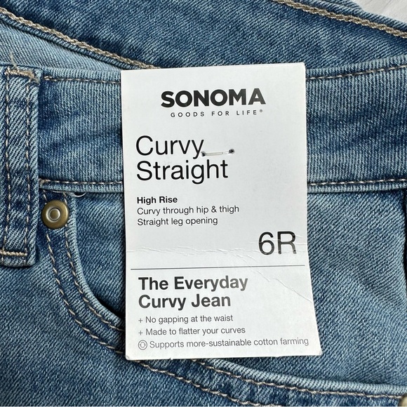 🤍🫧[ Sonoma ] Women’s 6R Curvy Straight High Rise Denim Jeans - Picture 2 of 11